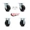 Service Caster 5 Inch Polyolefin Caster Set with Ball Bearings 2 Swivel Lock 2 Rigid SCC SCC-30CS520-POB-BSL-2-R-2 - alternate 4